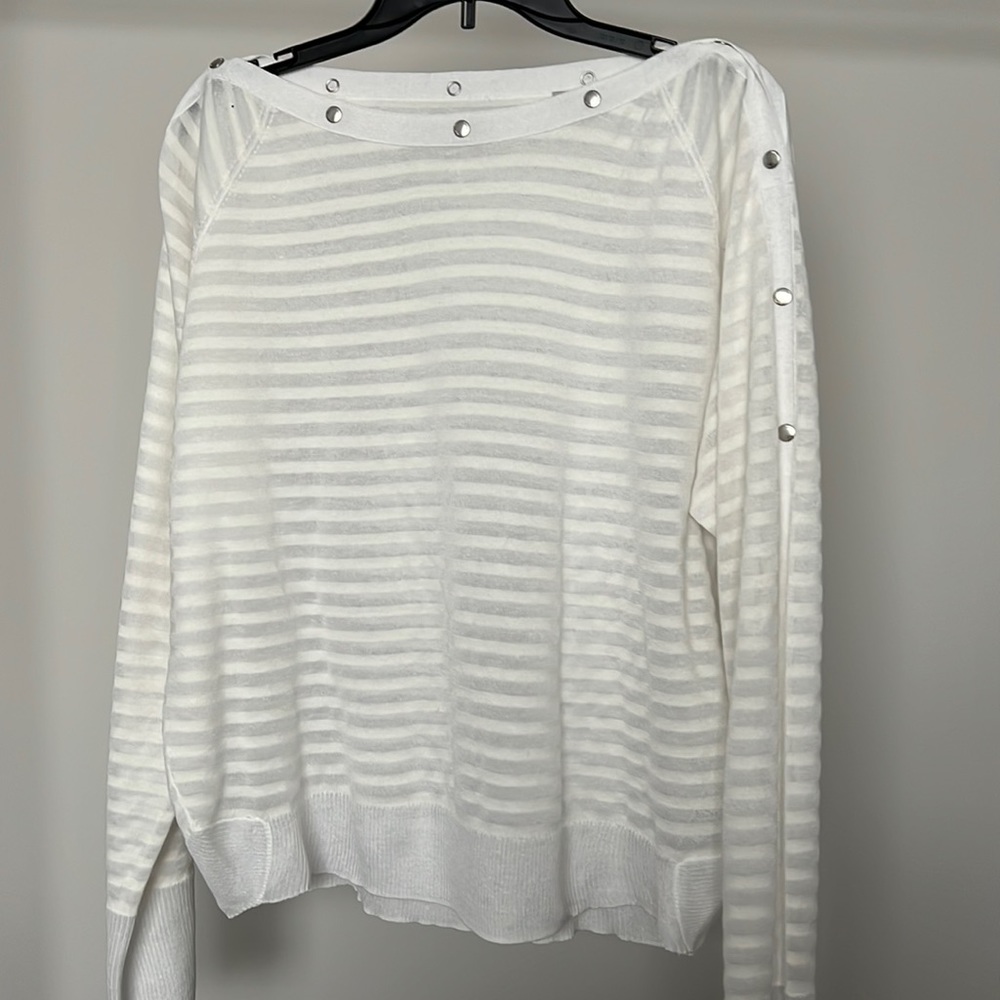 AllSaints White Eli Sweater - L